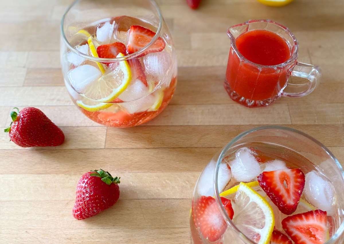 Punch gin gingembre fraises