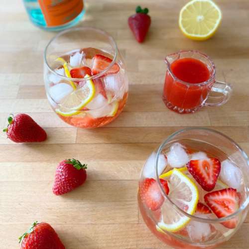 Punch gin gingembre fraises