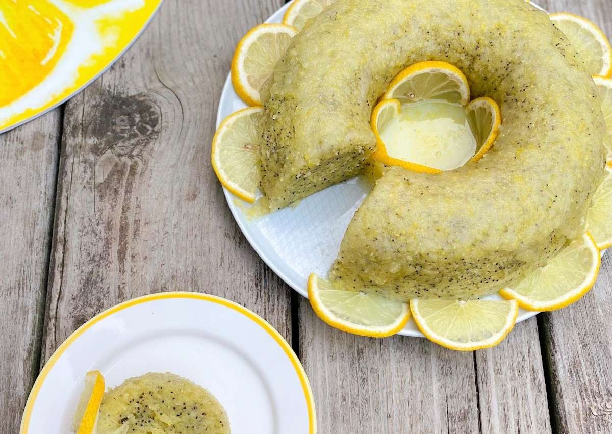 Gâteau vapeur courgette citron pavot