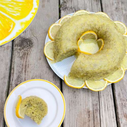 Gâteau vapeur courgette citron pavot