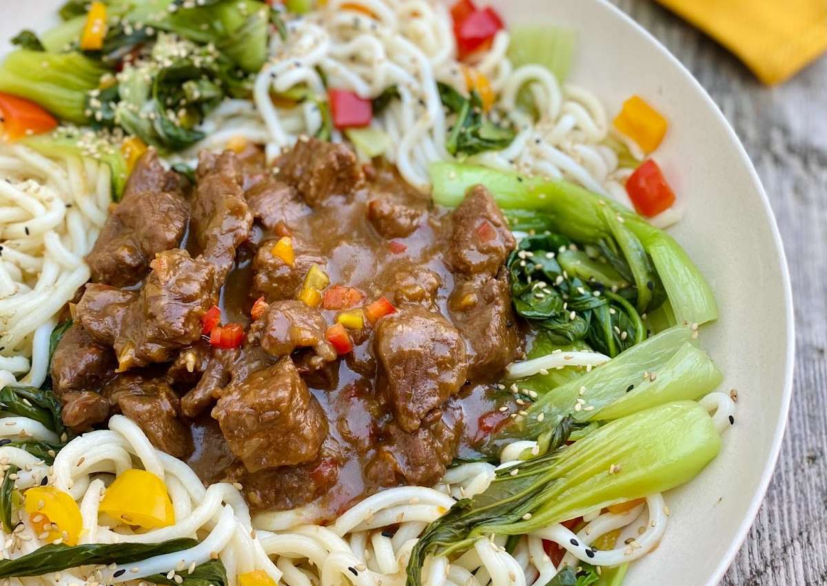 Tout-En-Un : Mijoté de bœuf à l’asiatique, légumes et nouilles Udon